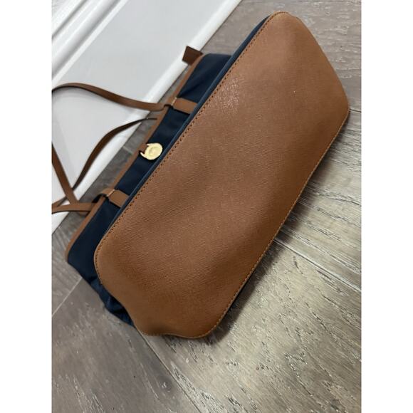 Michael Kors Medium Kempton Shoulder Bag Tote in Navy brown Navy Preppy Tote Bag - Picture 3 of 6